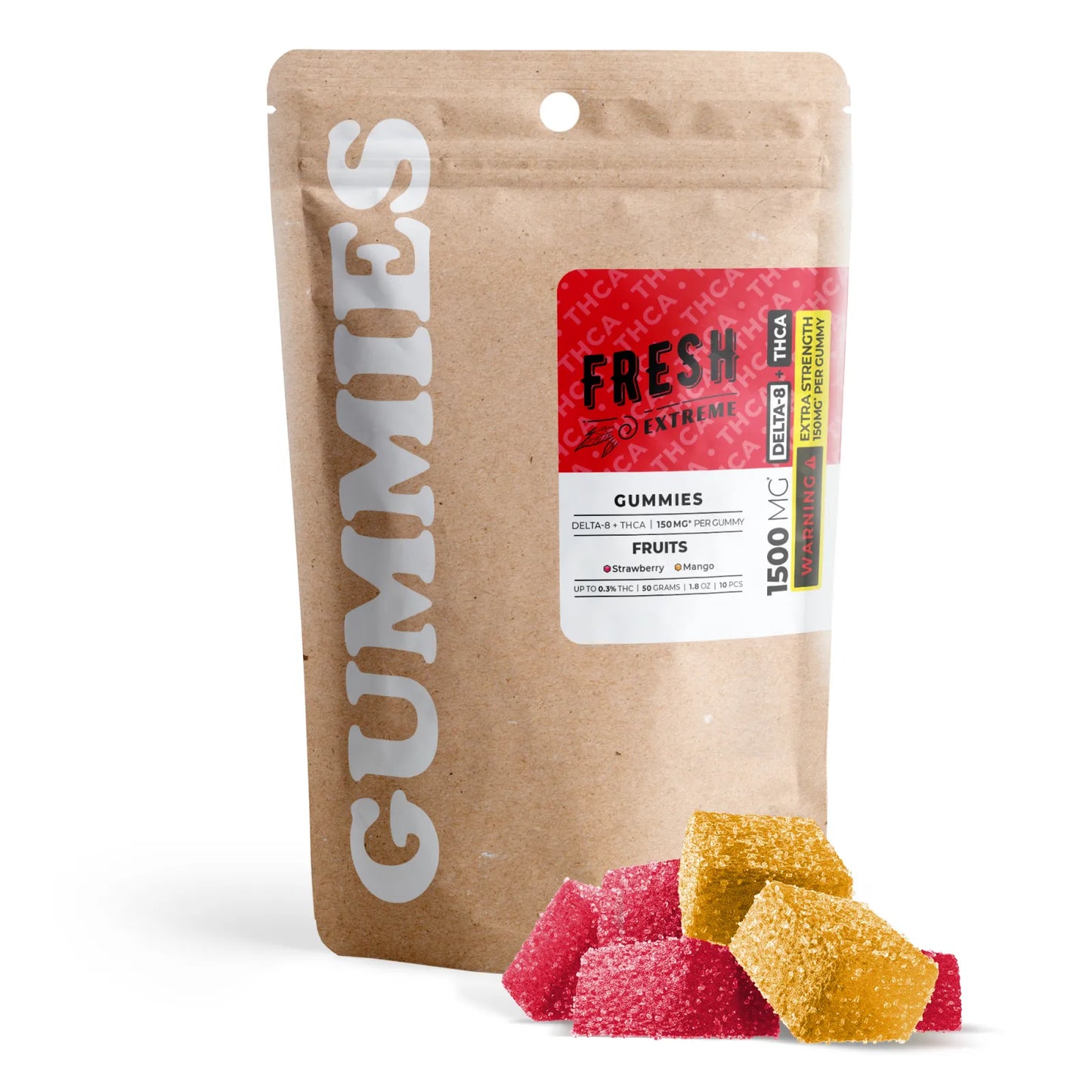 THCA, D8 Gummies - Fruits - Fresh 1500mg