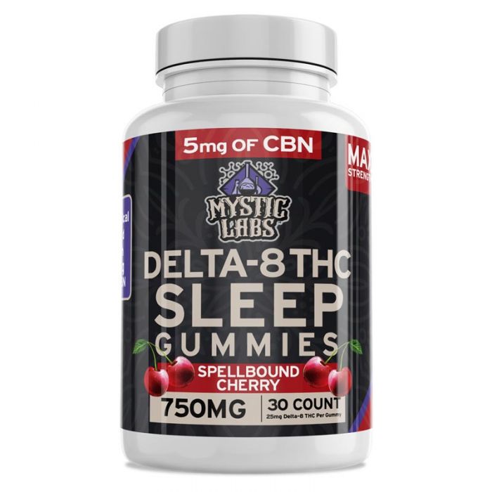 Mystic Labs 30ct Delta 8 Sleep Gummies 750mg Spellbound Cherry (PACK OF 6)