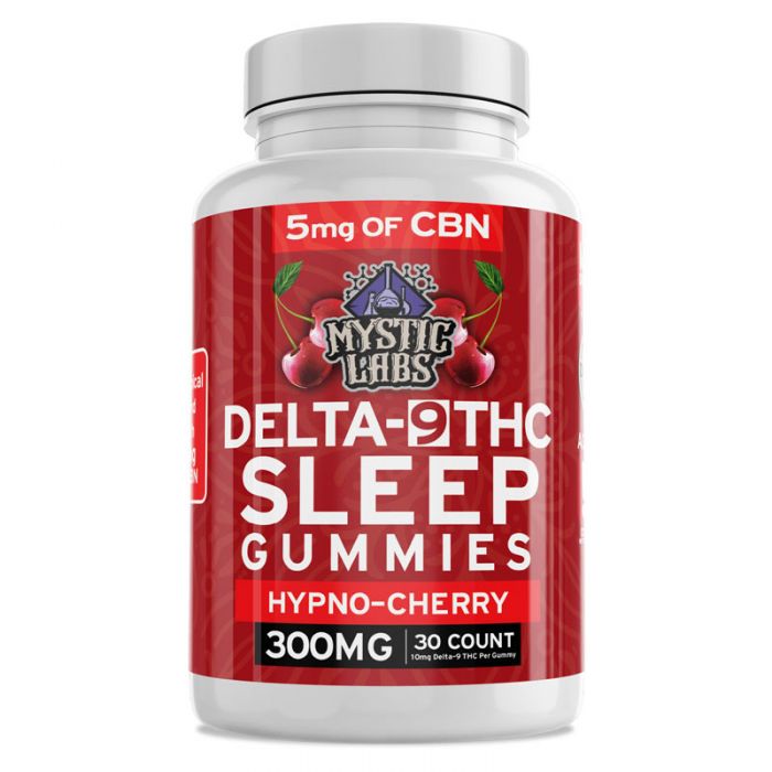 Mystic Labs 30ct Delta 9 Sleep Gummies 300mg Hypno Cherry (PACK OF 6)