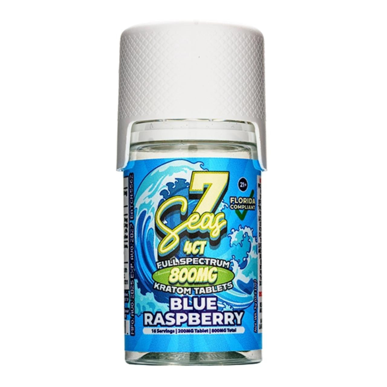 7 Seas Full Spectrum Kratom Tablets 800mg - 4 Count | Florida Compliant Alkaloid Supplement