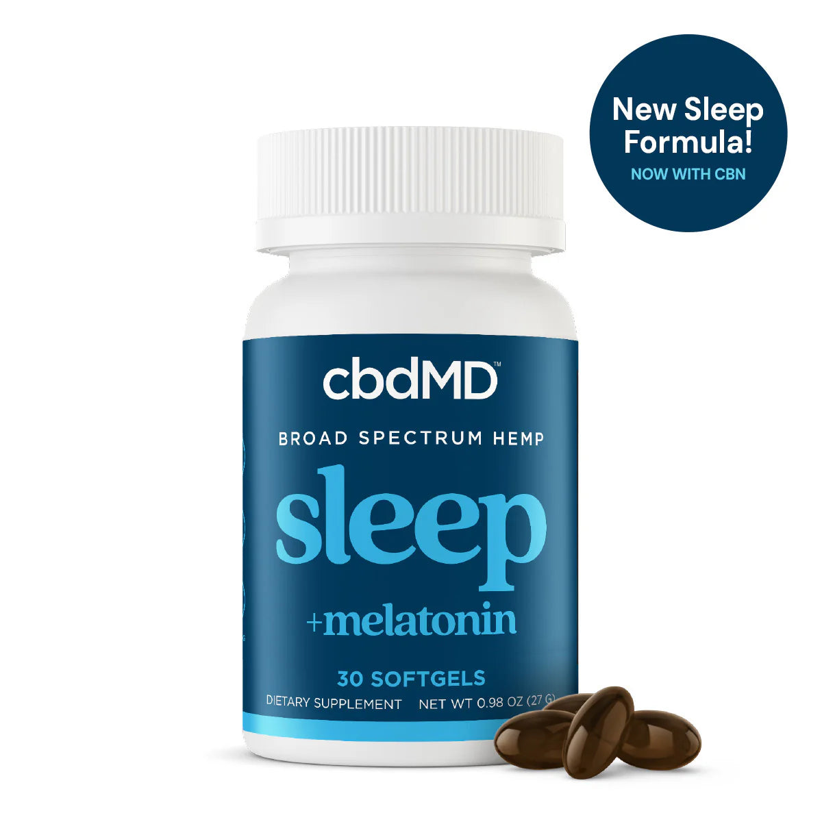 cbdMD Broad Spectrum CBD PM Softgels