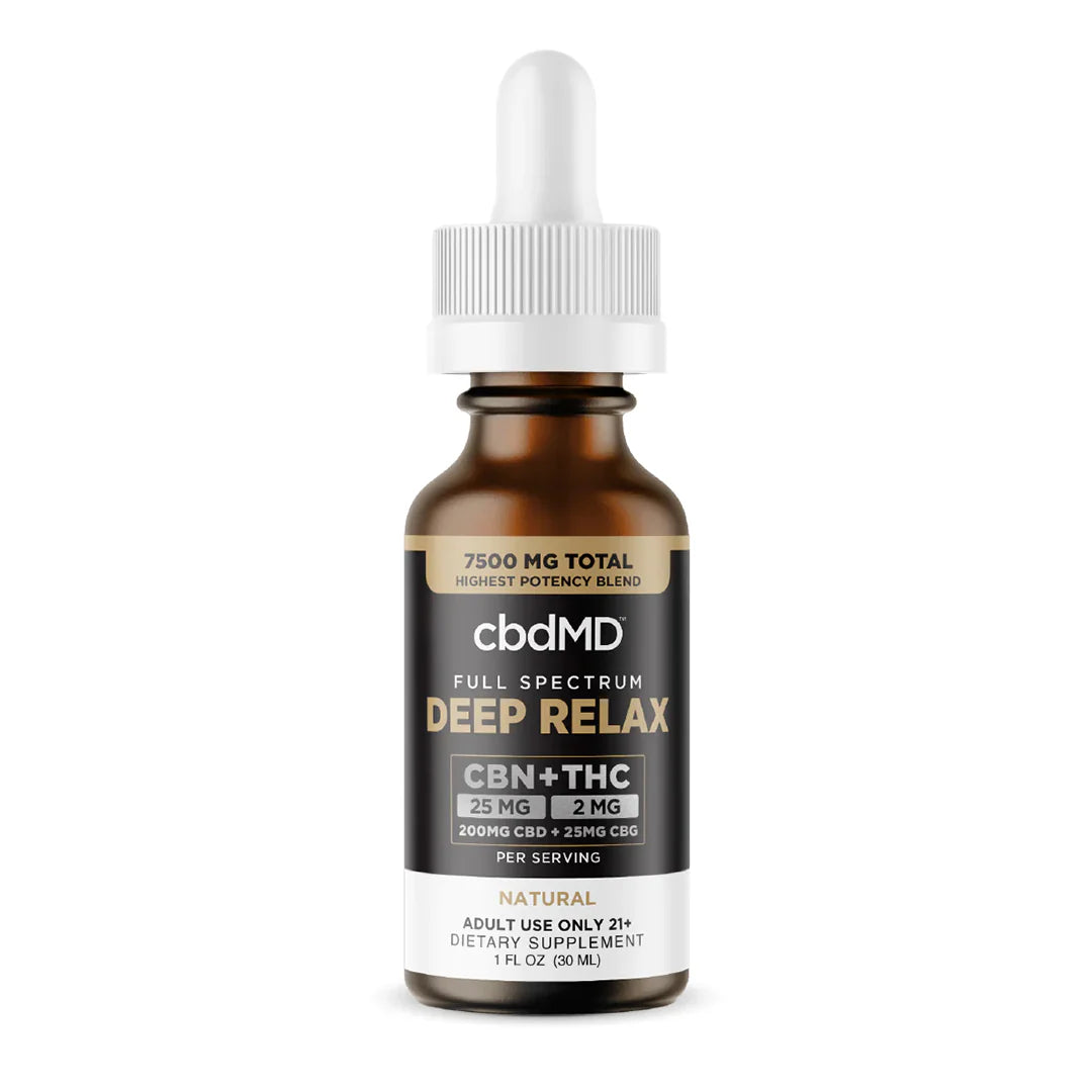 cbdMD Deep Relax Tincture CBD + THC + CBG + CBN 30ml