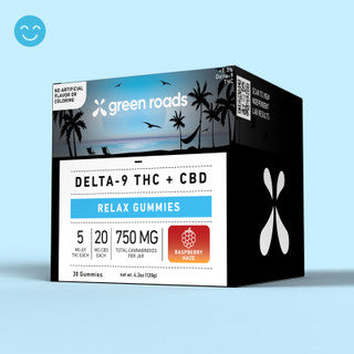 Green Roads CBD + D9 THC Relax Gummies - (30ct) 750mg (4 Pack)