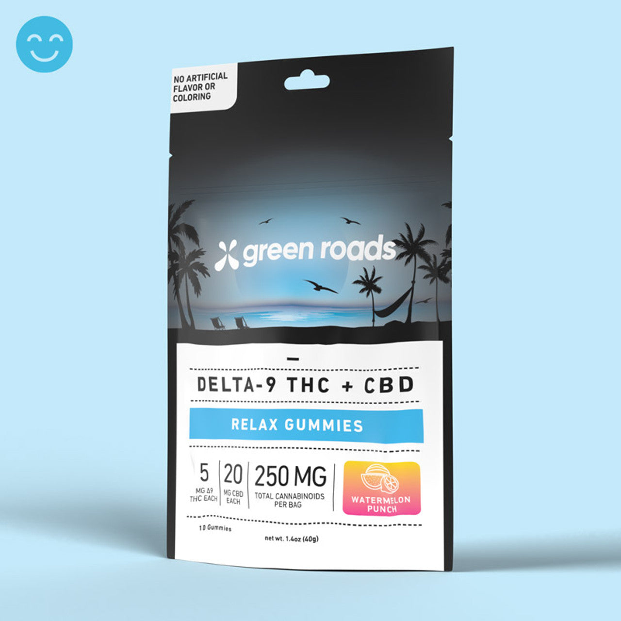 Green Roads CBD + D9 THC Relax Gummies - (10ct) 250mg (6 Pack)