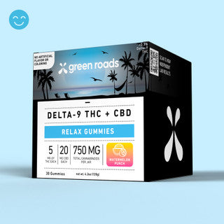 Green Roads CBD + D9 THC Relax Gummies - (30ct) 750mg (4 Pack)