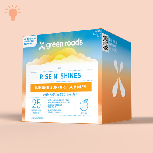 Green Roads Rise N' Shines CBD + Immune Support Gummies - (30ct) 750mg (4 Pack)