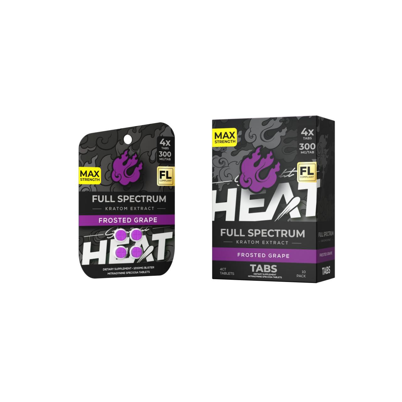 HEAT Full Spectrum Kratom Extracts 4CT - Premium Mitragyna Tablets