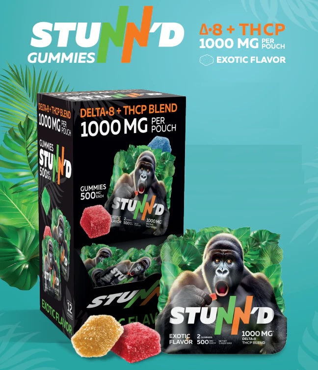 Stunn'd Gummies D8 + THCP 1000mg (Display Box 12 pouches)