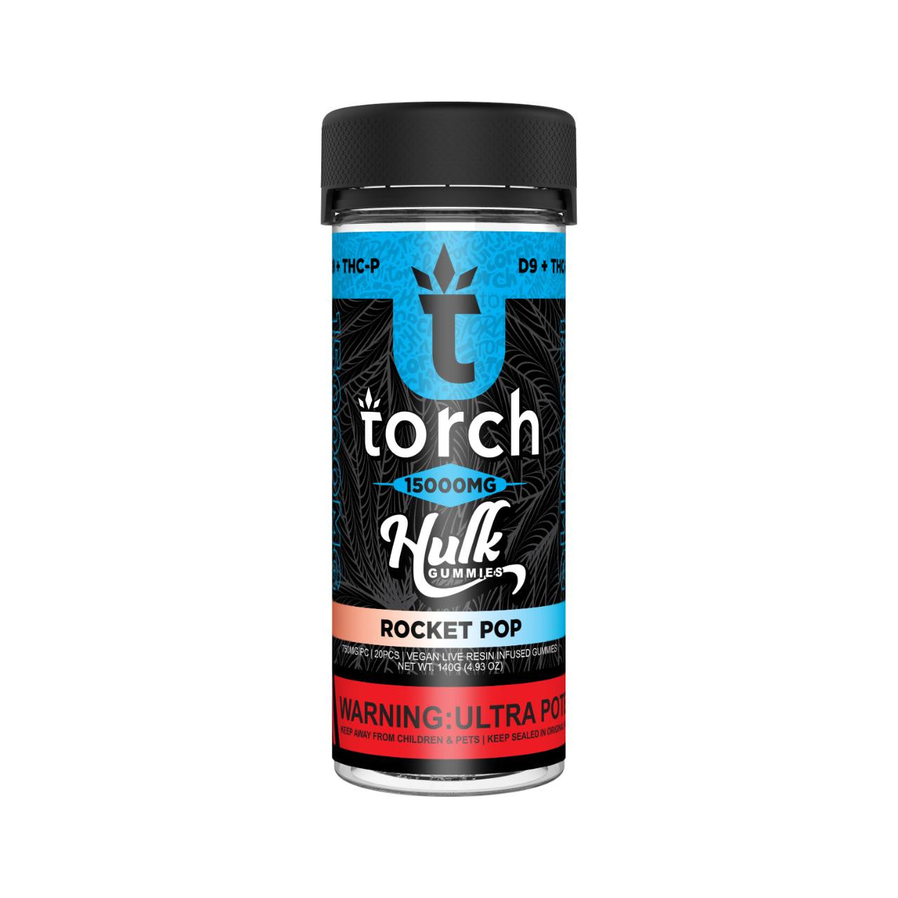 Torch D9/THC-P Hulk Live Resin Gummies 15000MG (6 Pack)