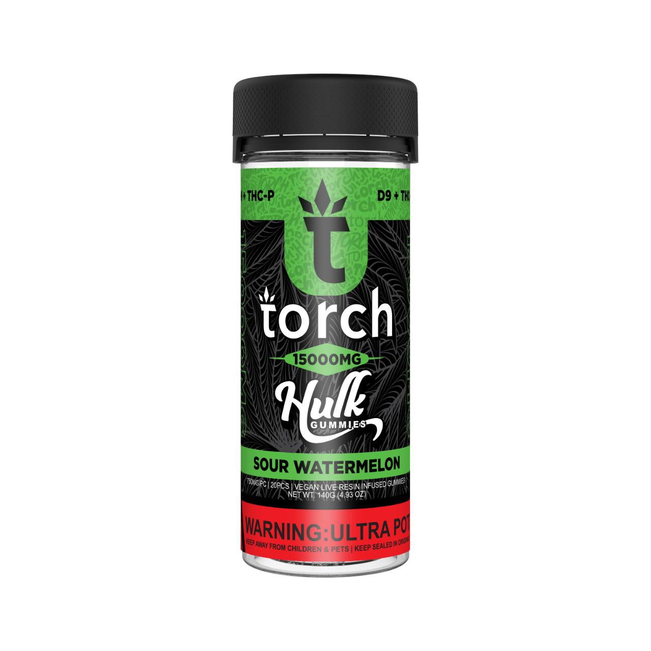 Torch D9/THC-P Hulk Live Resin Gummies 15000MG (6 Pack)