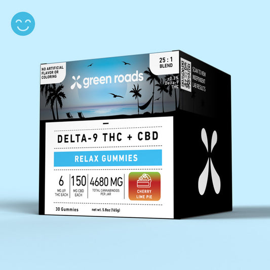 Green Roads CBD + D9 THC Relax Gummies - (30ct) 4680mg (4 Pack)