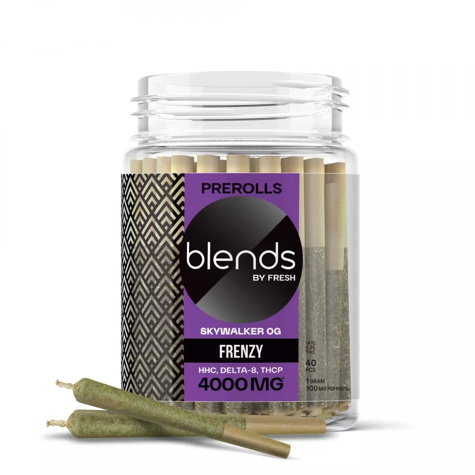 Blends by Fresh 1g Pre-Rolls 4000mg HHC, D8, THCP 40pcs Frenzy Blend