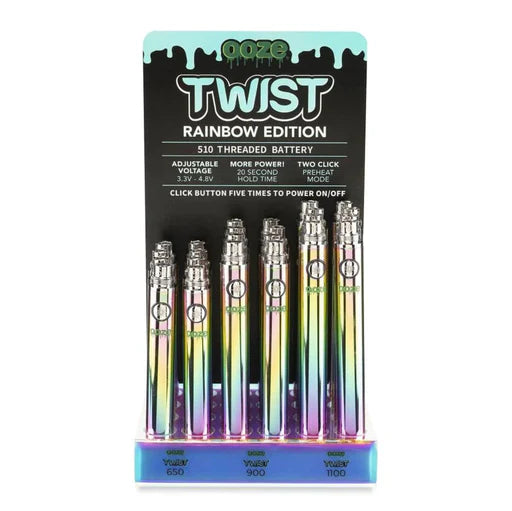 OOZE TWIST Battery Display 24 Count | Rainbow Edition