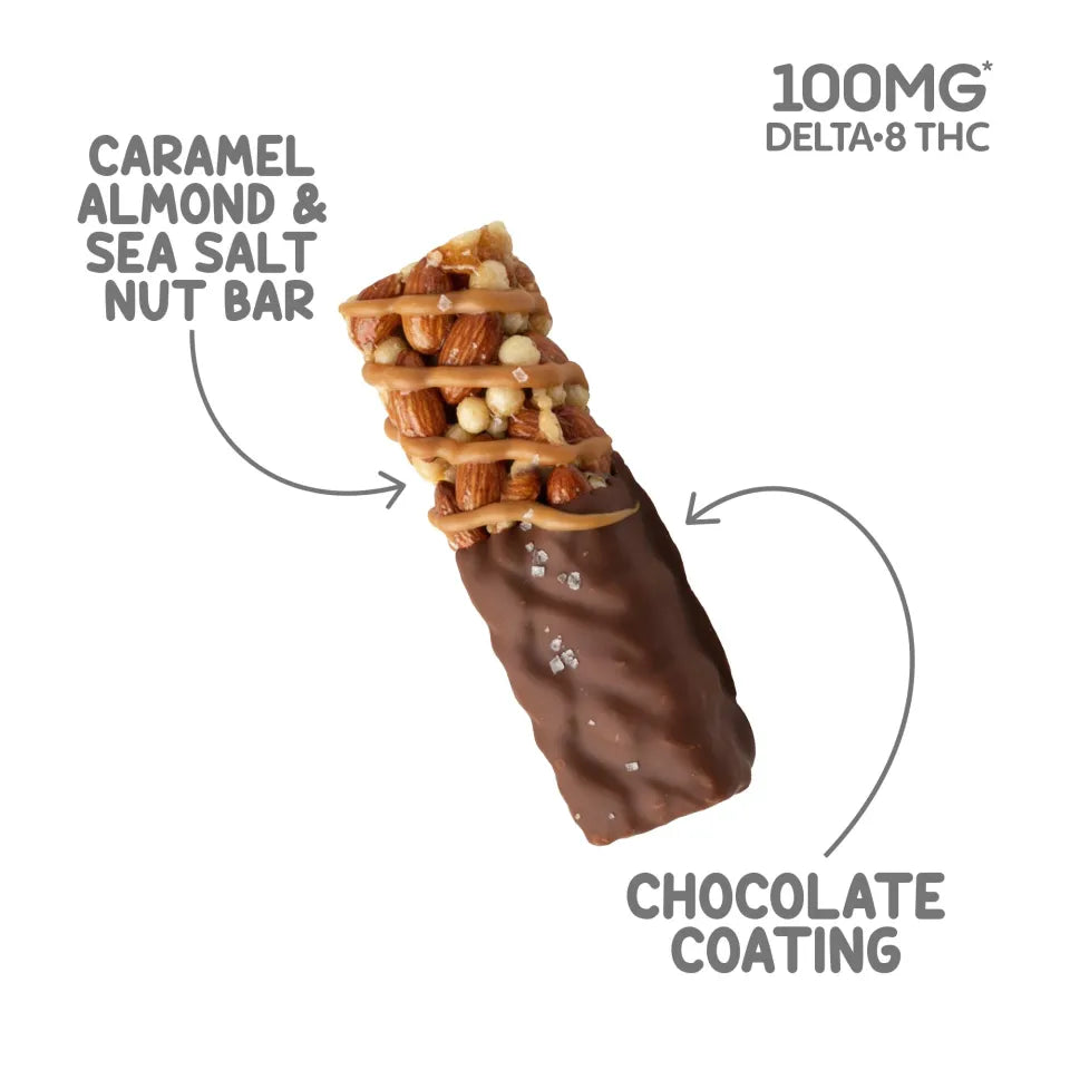 Chill Plus 100mg Delta 8 Caramel Almond & Sea Salt Nut Bar