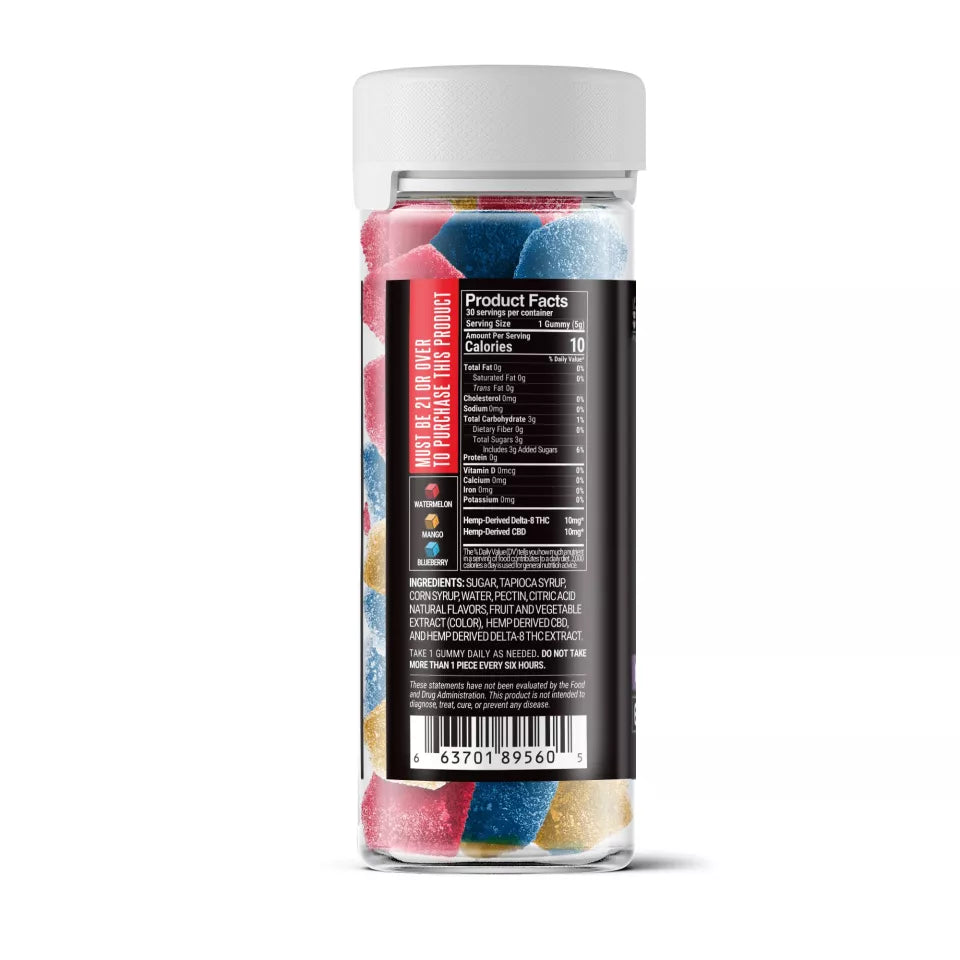 10X 25mg Delta 8 THC Gummies