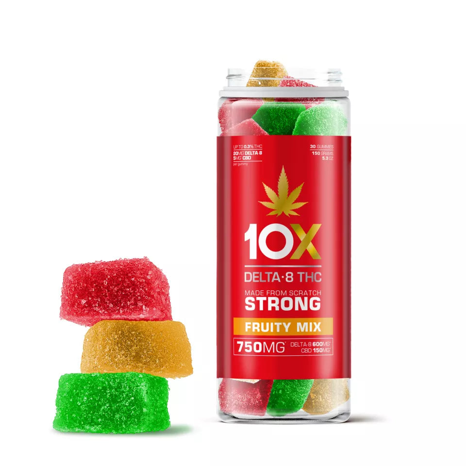 10X 25mg Delta 8 THC Gummies