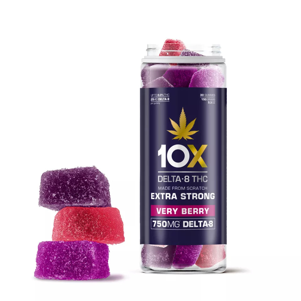 10X 25mg Delta 8 THC Gummies