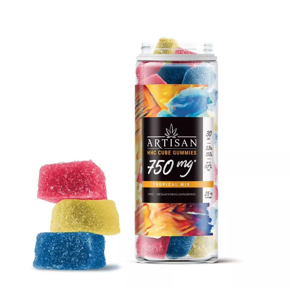 Artisan 750mg HHC Cube Gummies - Tropical Mix