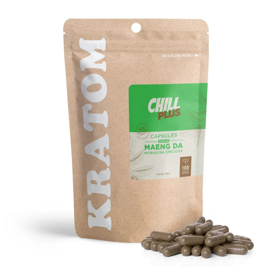Chill Plus 500mg Kratom Capsules - Green Maeng Da - 100 ct
