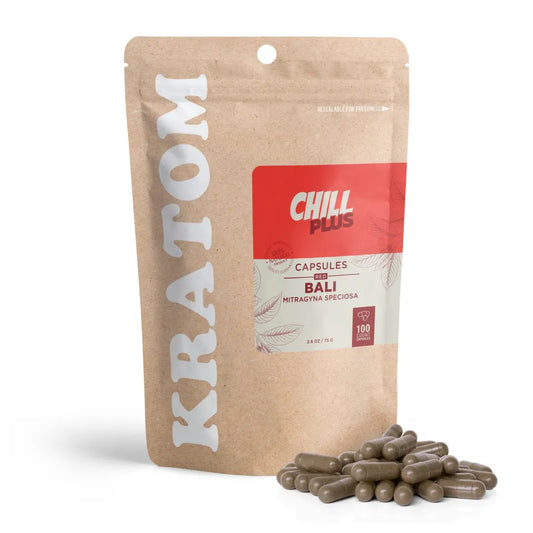 Chill Plus 500mg Kratom Capsules - Red Bali - 100 ct