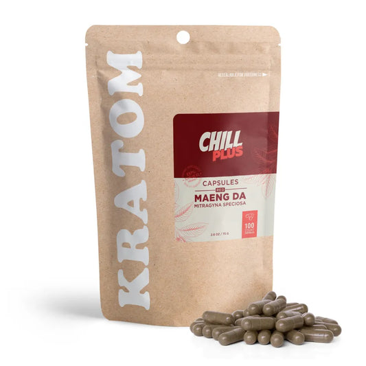 Chill Plus 500mg Kratom Capsules - Red Maeng Da - 100 ct