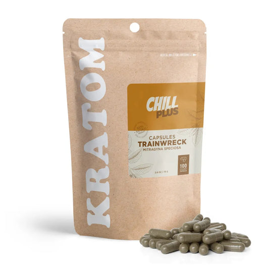 Chill Plus 500mg Kratom Capsules - Trainwreck - 100 ct