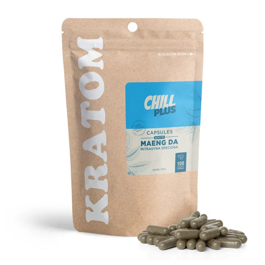 Chill Plus 500mg Kratom Capsules - White Maeng Da - 100 ct