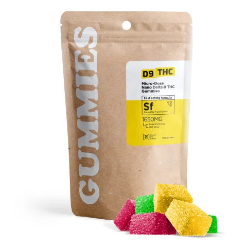 D9 THC - 55mg Micro-Dose Nano Gummies - CBD, D9