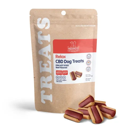 600mg CBD Pet Treats For Dogs - Mini Hot Dogs - MediPets