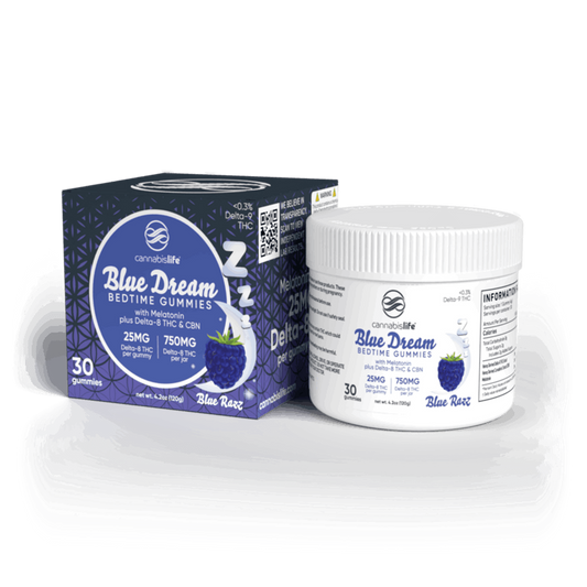 Cannabis Life Delta 8 + CBN Blue Dream Bedtime Gummies (30ct) 750mg (4 Pack)
