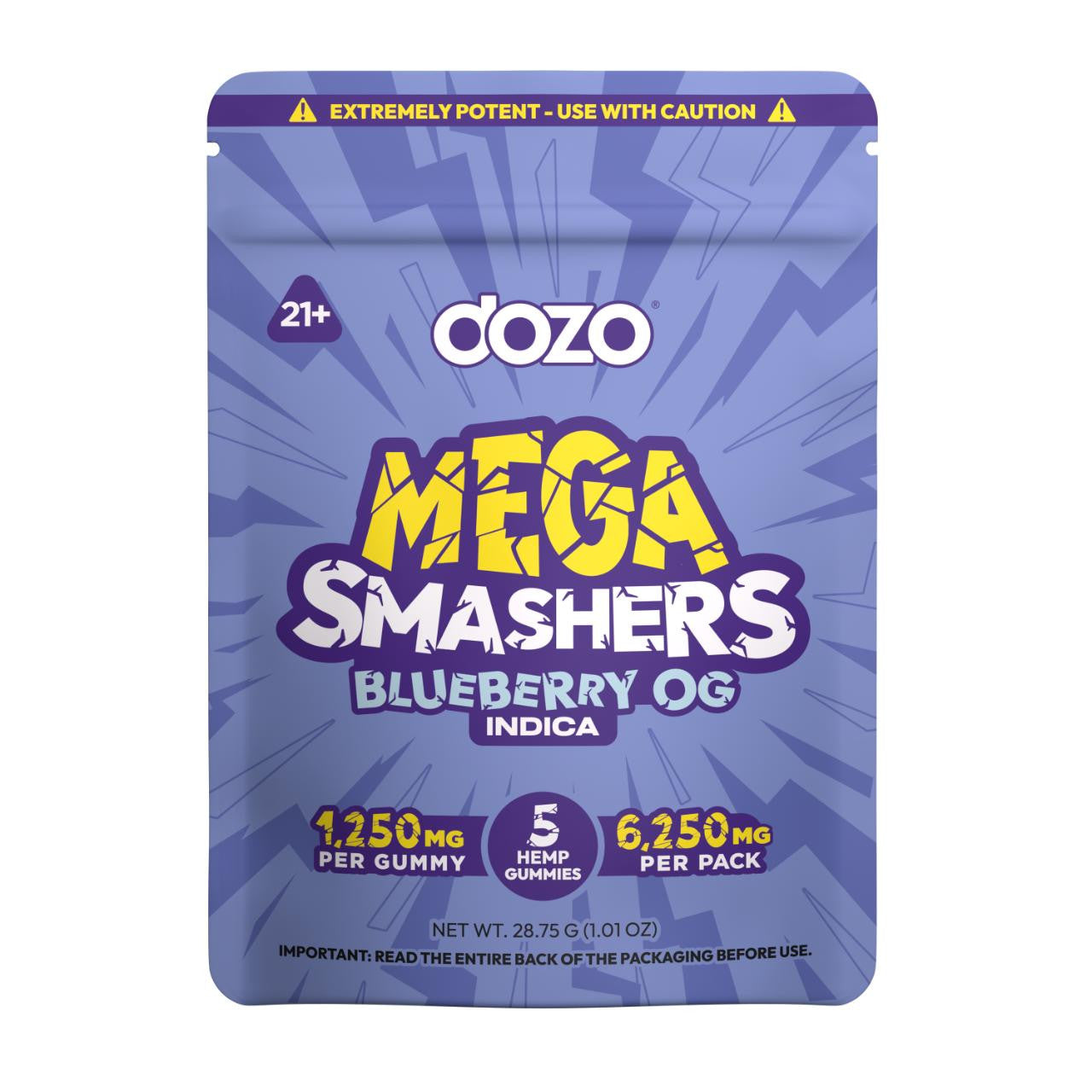 DOZO Mega Smashers Gummies 6250MG - Delta 8, HHC, THCP, Delta 9 THC Edibles