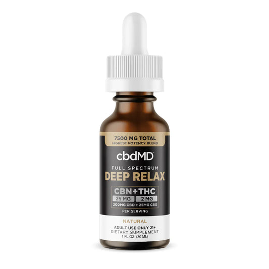 cbdMD Deep Relax Tincture CBD + THC + CBG + CBN 30ml