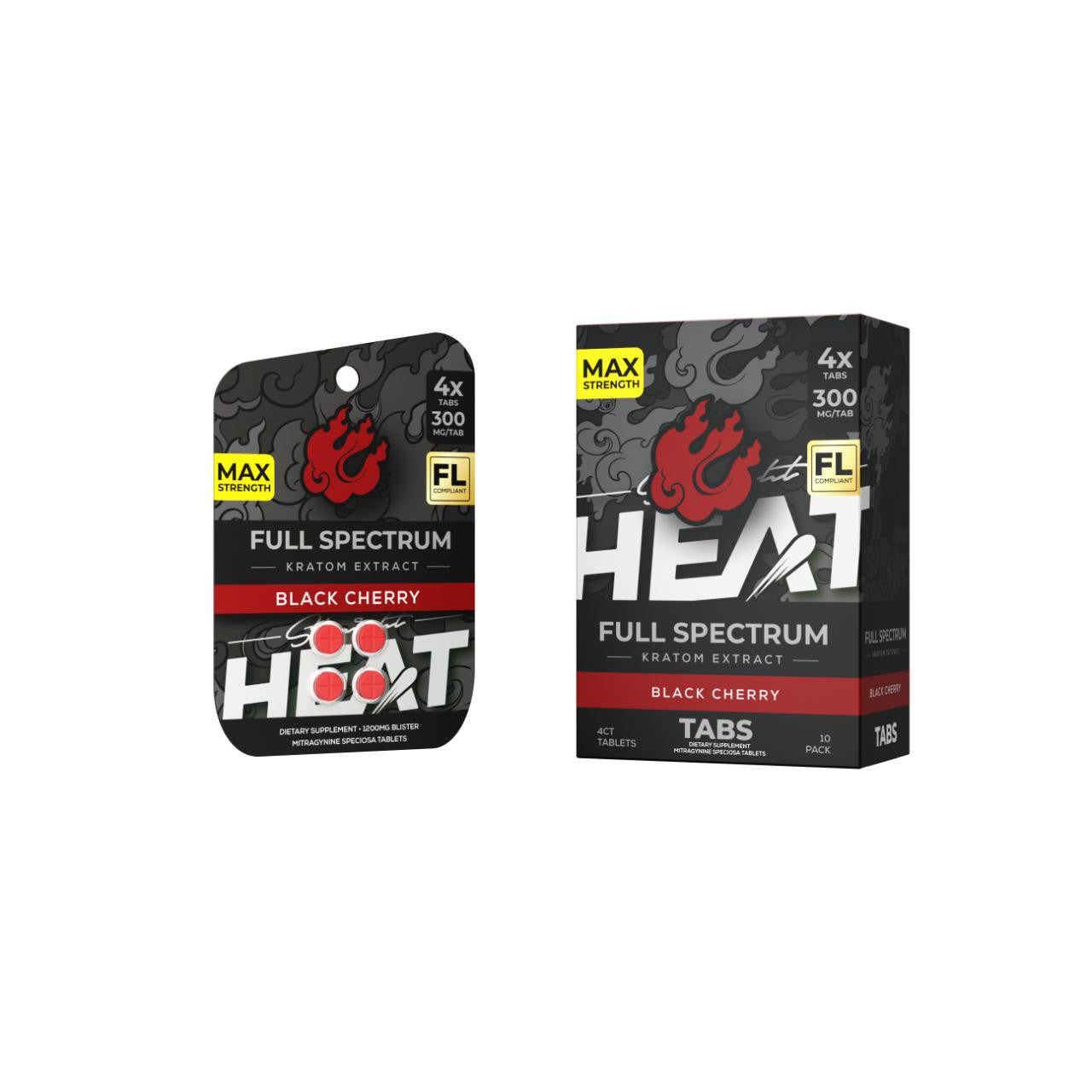 HEAT Full Spectrum Kratom Extracts 4CT - Premium Mitragyna Tablets