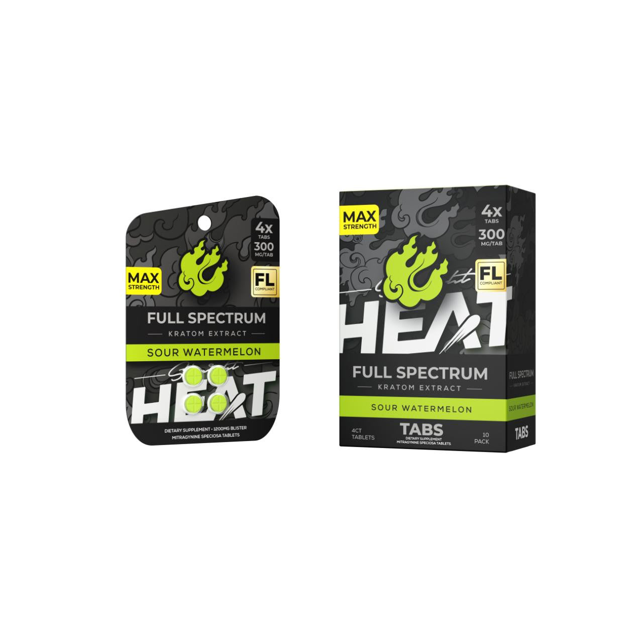 HEAT Full Spectrum Kratom Extracts 4CT - Premium Mitragyna Tablets