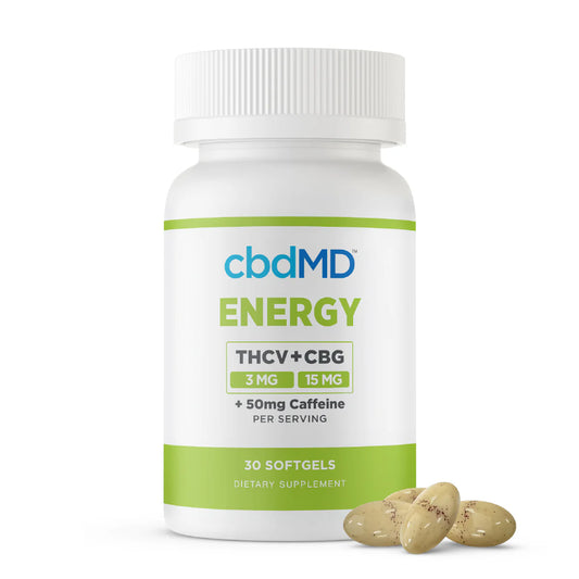 cbdMD THCV + CBG Energy Softgels + B12