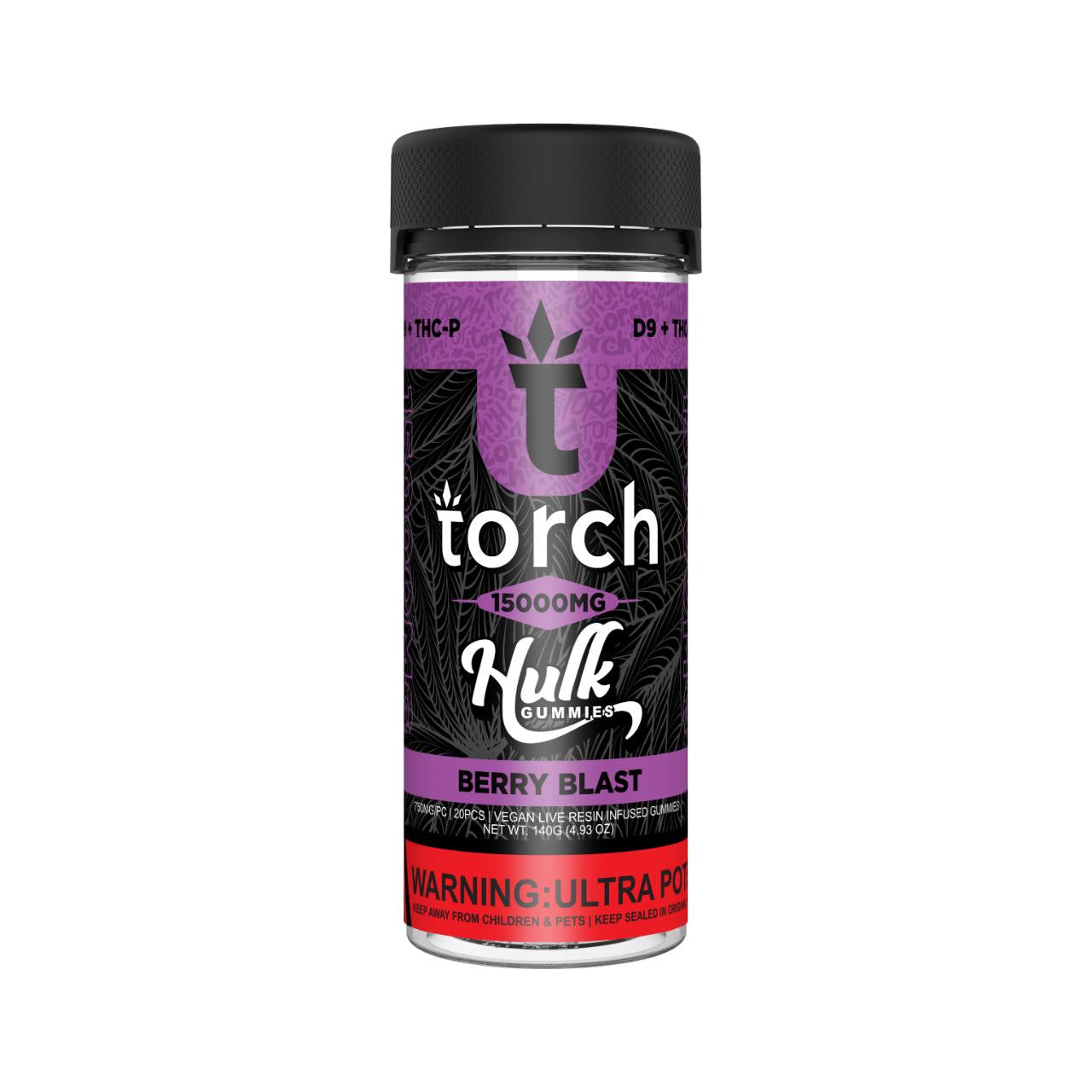 Torch D9/THC-P Hulk Live Resin Gummies 15000MG (6 Pack)