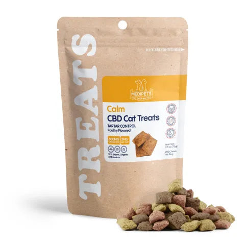 Cat Cafe Tartar Control - 600mg CBD Cat Treats for Anxiety & Dental Health | MediPets